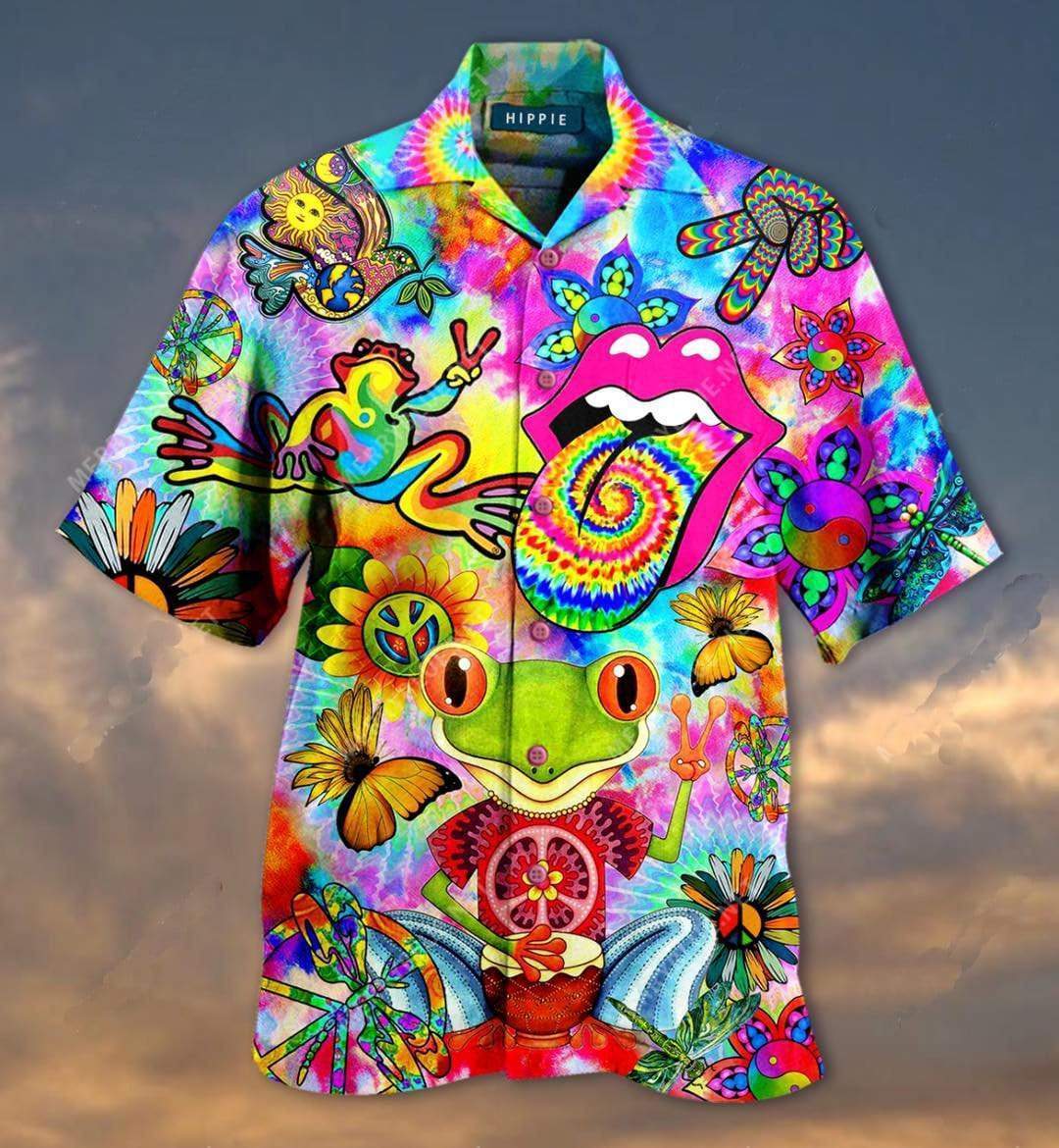 Feeling Groovy Hippy Hawaiian Shirt Pre13185
