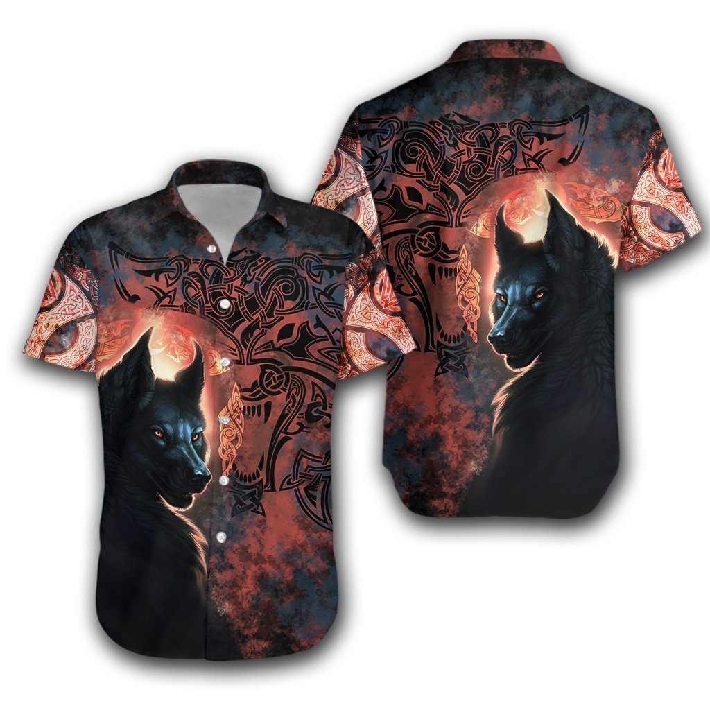 Fenrir Grunge Viking Hawaiian Shirt Pre13174
