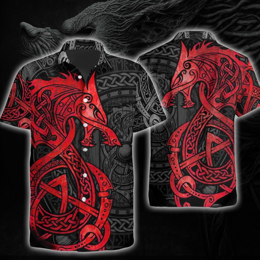 Fenrir Red Hawaiian Shirt Pre13154