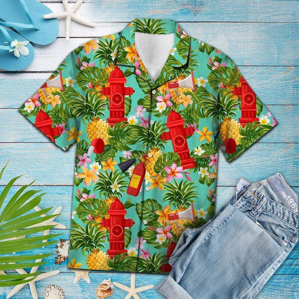 Firefighter Pineapple Hawaiian Shirt Pre13179