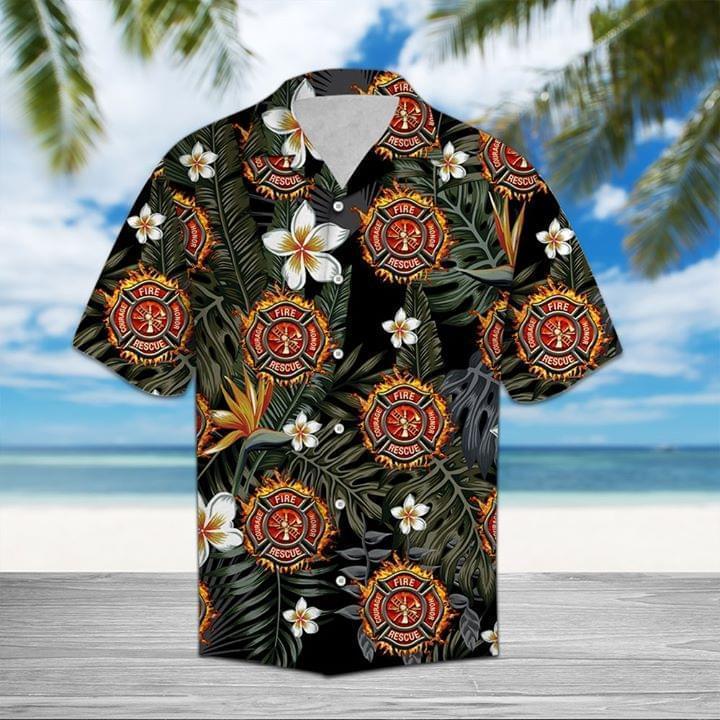 Firefighter Tropical Hawaiian Shirt Pre13166
