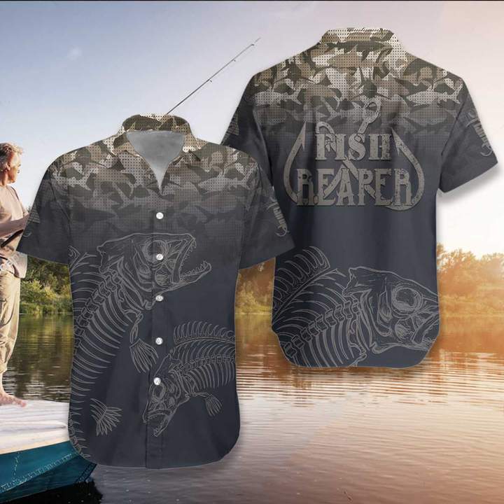 Fish Skull And Fish Reaper Hawaiian Shirt Pre11516 Fish Skull And Fish Reaper Hawaiian Shirt Pre11516