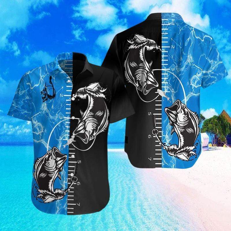 Fishing Black Blue Hawaiian Shirt Pre10117 Fishing Black Blue Hawaiian Shirt Pre10117