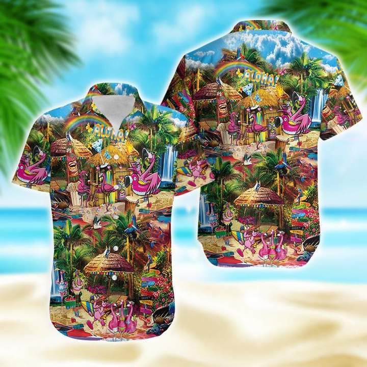 Flamingo At Tiki Bar Tropical For Men For Women Hw3845 Hawaiian Shirt Pre11720 Flamingo At Tiki Bar Tropical For Men For Women Hw3845 Hawaiian Shirt Pre11720