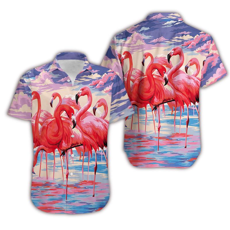 Flamingo Colorful Clouds Hawaiian Shirt Pre10425 Flamingo Colorful Clouds Hawaiian Shirt Pre10425