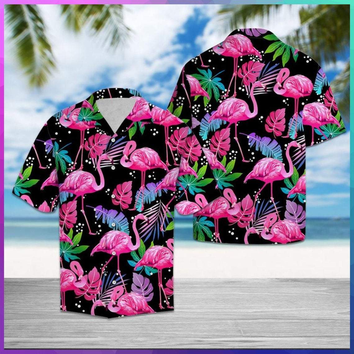 Flamingo Leaf Summer Hawaiian Shirt Pre10901