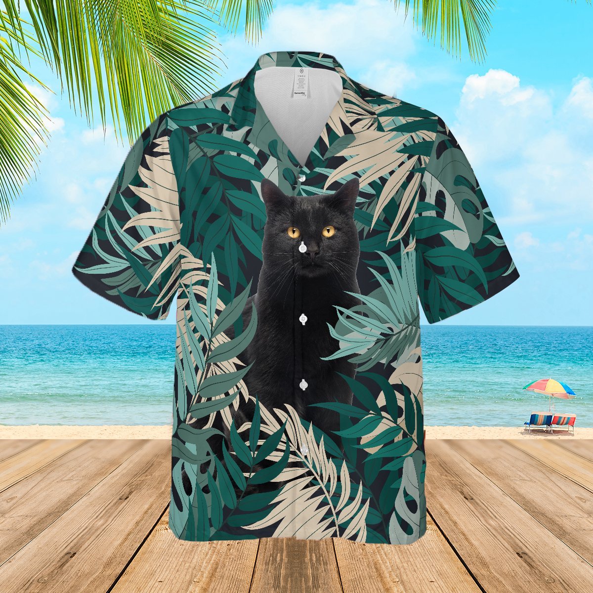 Floral Tropical Black Cat Hawaiian Shirt Pre10305 Floral Tropical Black Cat Hawaiian Shirt Pre10305