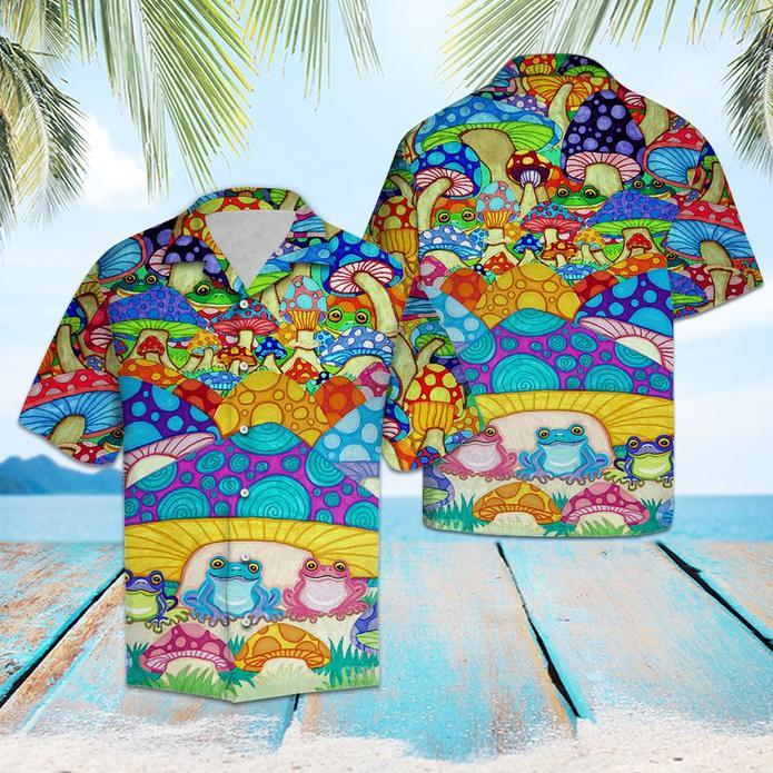 Frogs And Magic Mushrooms Hawaiian Shirt Pre10541