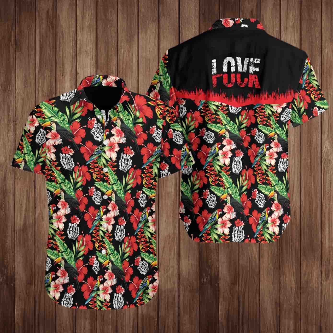 Fuck Love Game Hawaiian Shirt Pre13096