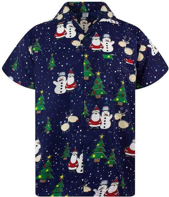 Funky Santa And Snowman Christmas Hawaiian Shirt Pre11966 Funky Santa And Snowman Christmas Hawaiian Shirt Pre11966