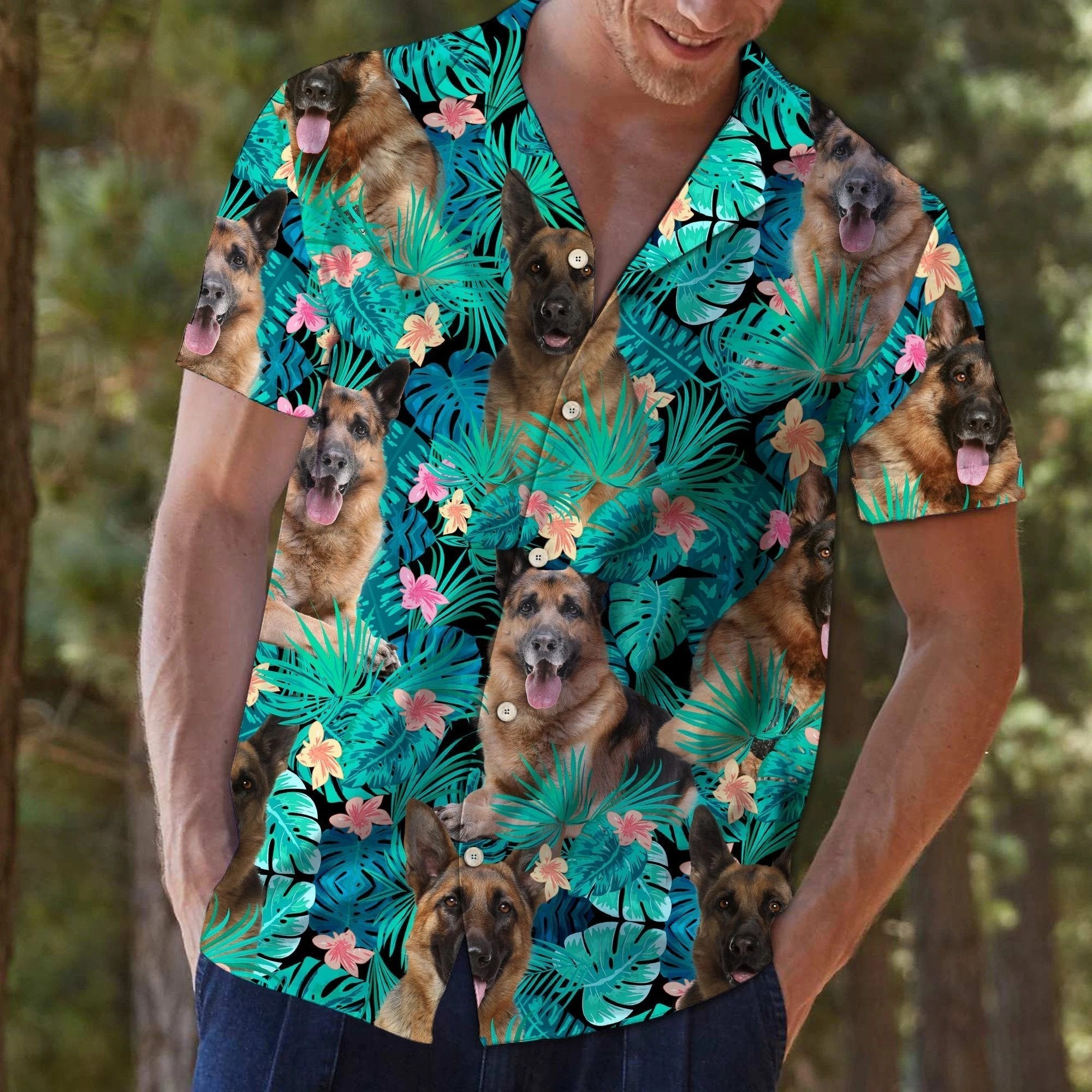German Shepherd Tropical Hawaiian Shirt Pre10175 German Shepherd Tropical Hawaiian Shirt Pre10175