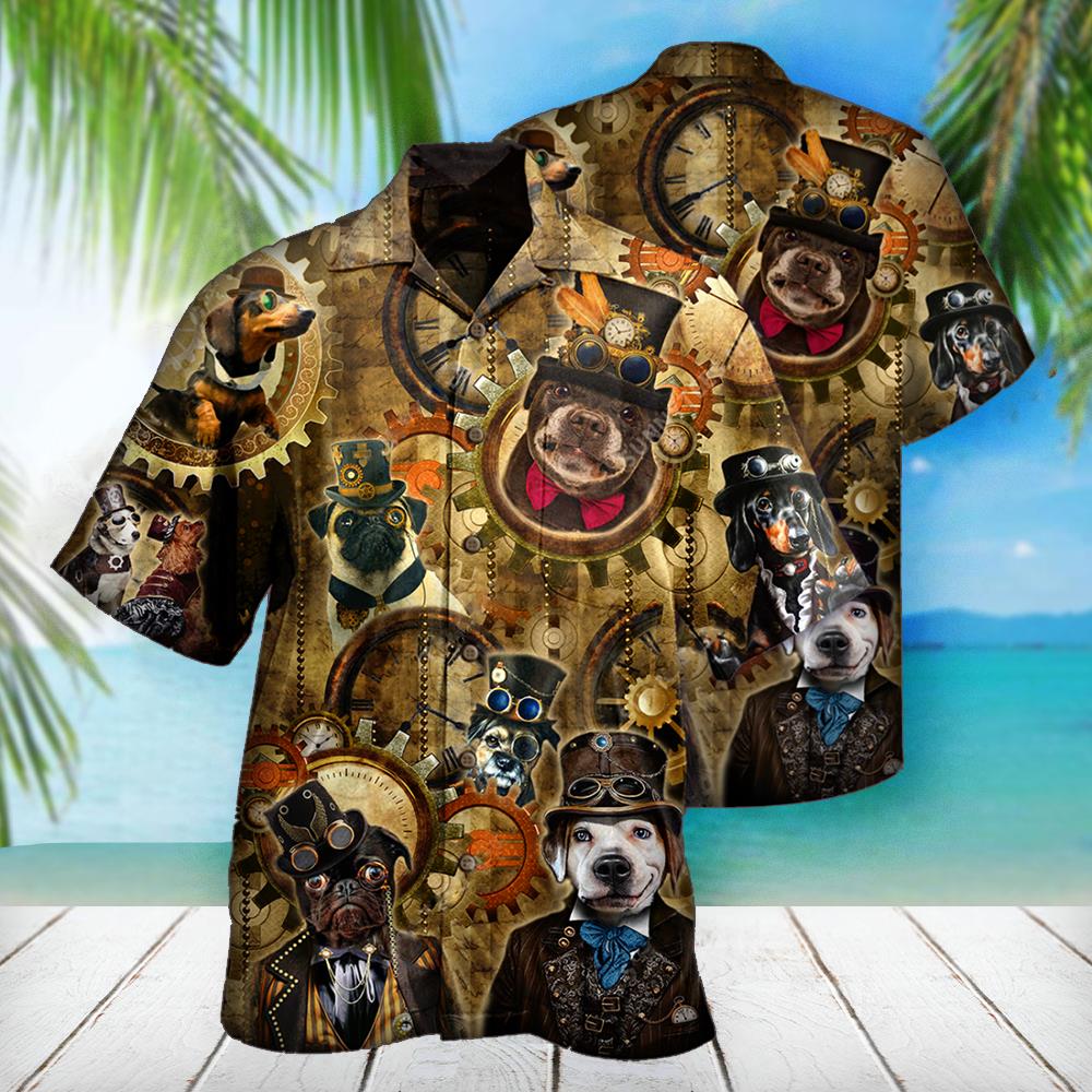 Gift For Dog Lover Steampunk Dog Hawaiian Shirt Pre13110 Gift For Dog Lover Steampunk Dog Hawaiian Shirt Pre13110