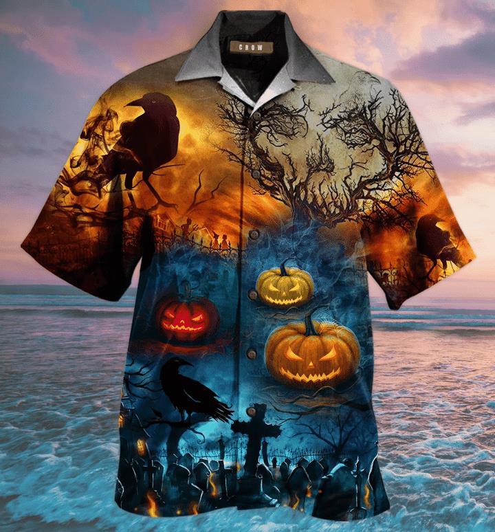 Glowing Pumpkin By Night Hawaiian Shirt Pre13121