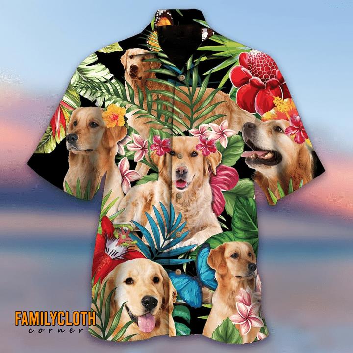 Golden Retriever And Flowers Hawaiian Shirt Pre11567 Golden Retriever And Flowers Hawaiian Shirt Pre11567