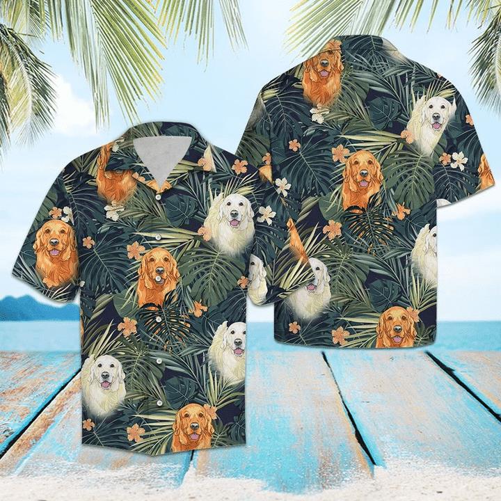Golden Retriever Tropical Plant Hawaiian Shirt Pre13068