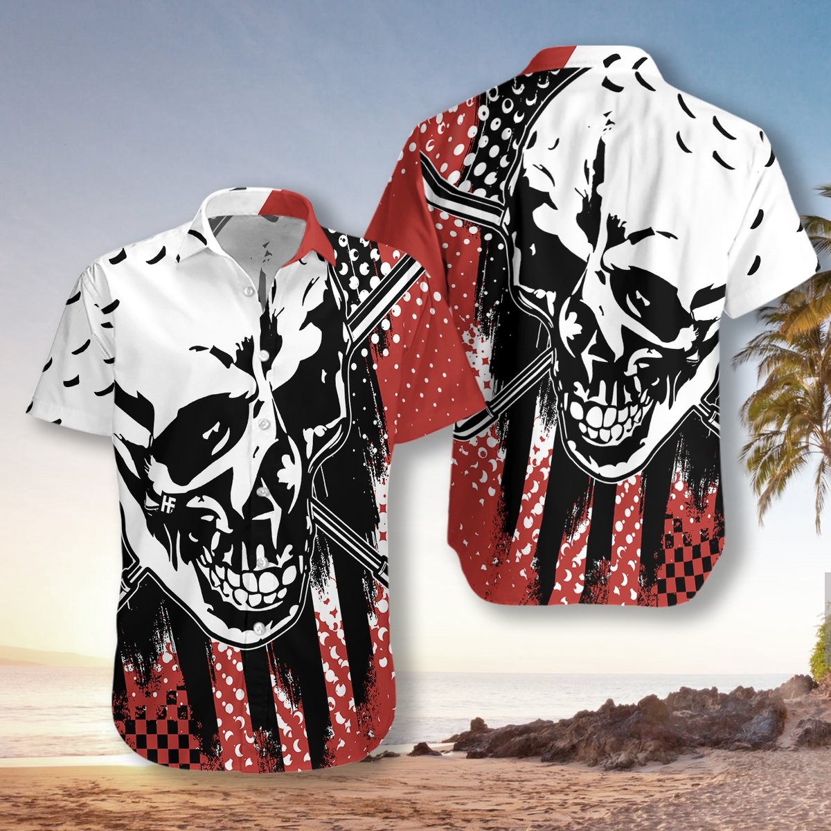 Golf Blade Skull Unisex Hawaiian Shirt Pre13066