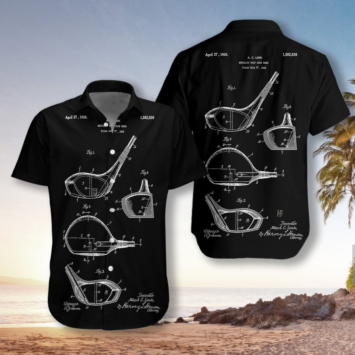 Golf Club Patent Blueprint Style Unisex Hawaiian Shirt Pre13065 Golf Club Patent Blueprint Style Unisex Hawaiian Shirt Pre13065