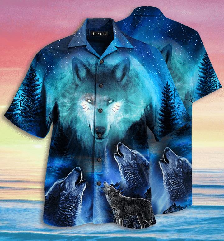 Gray Wolf Hawaiian Shirt Pre10173