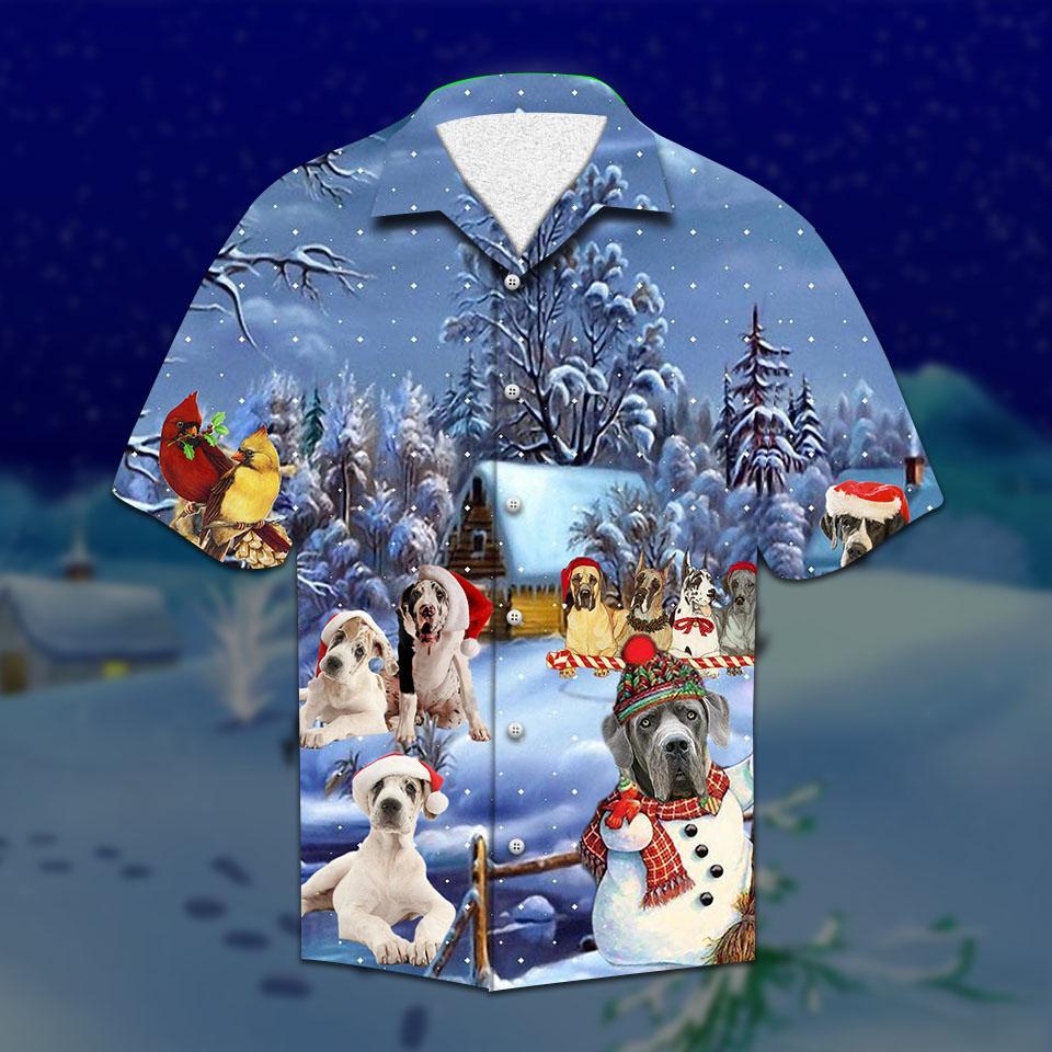 Great Dane Christmas Hawaiian Shirt Pre13036