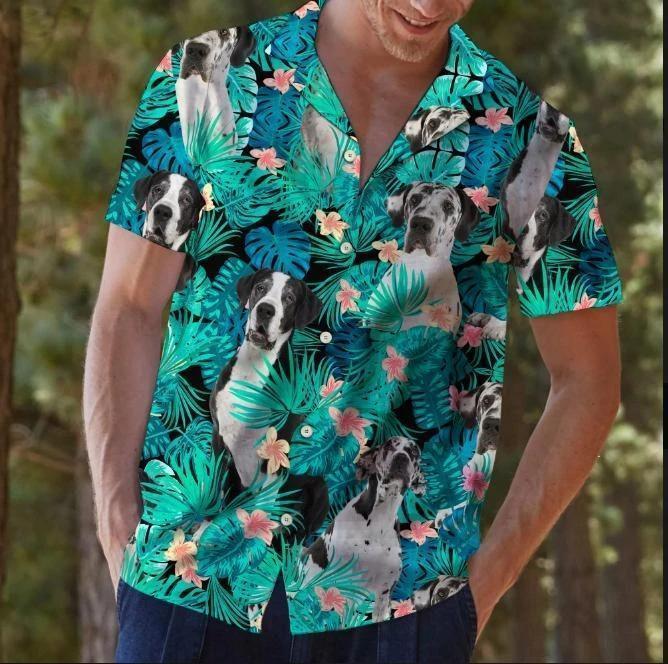 Great Dane Tropical Hawaiian Shirt Pre12999 Great Dane Tropical Hawaiian Shirt Pre12999
