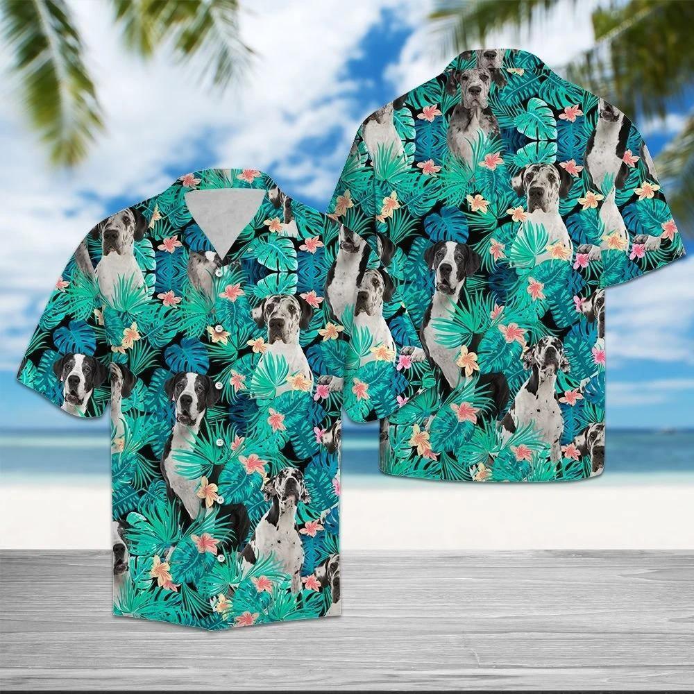 Great Dane Tropical Hawaiian Shirt Pre12999 1 » Cool Gifts for You - Mfamilygift Great Dane Tropical Hawaiian Shirt Pre12999 1