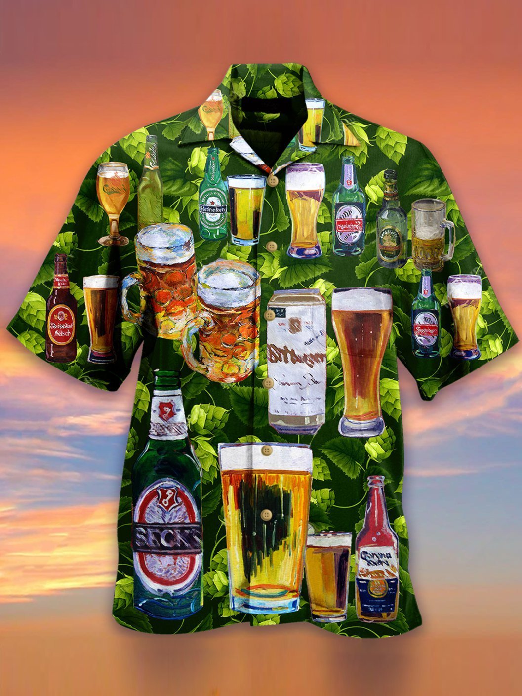 Green Leaf Beer Hawaiian Shirt Pre11523