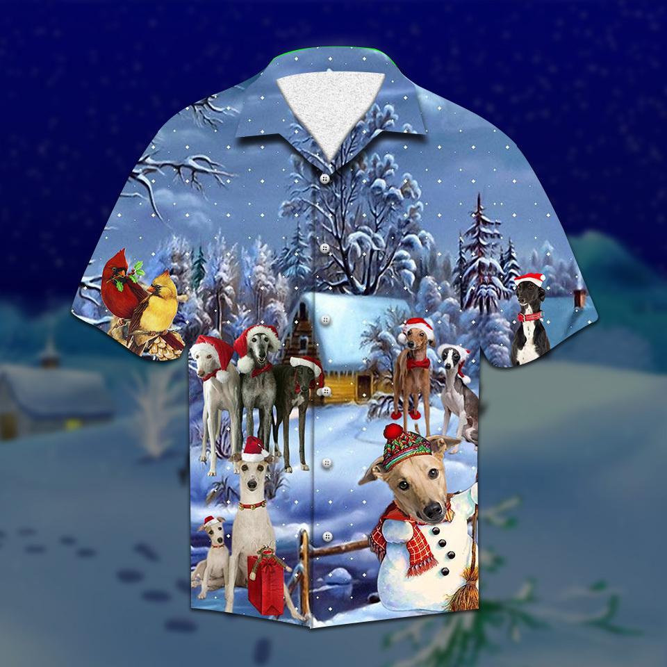 Greyhound Christmas Hawaiian Shirt Pre13037