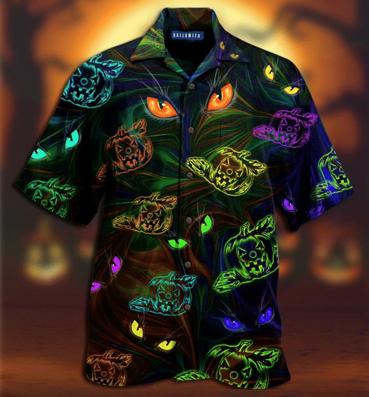 Groovy Pumpkins Cat Eyes Hawaiian Shirt Pre13034