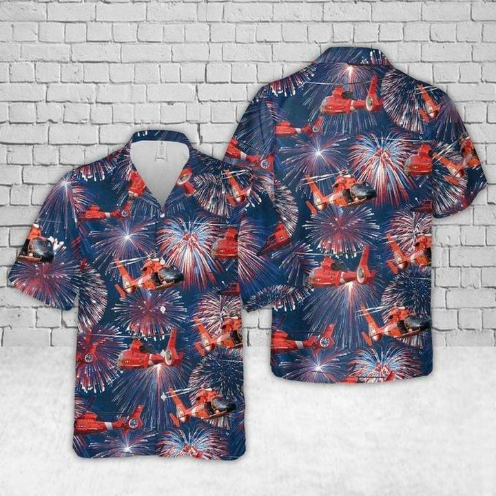 Guard Eurocopter Mh-65 Dolphin Helicopter Fireworks Hawaiian Shirt Pre11144 Guard Eurocopter Mh-65 Dolphin Helicopter Fireworks Hawaiian Shirt Pre11144