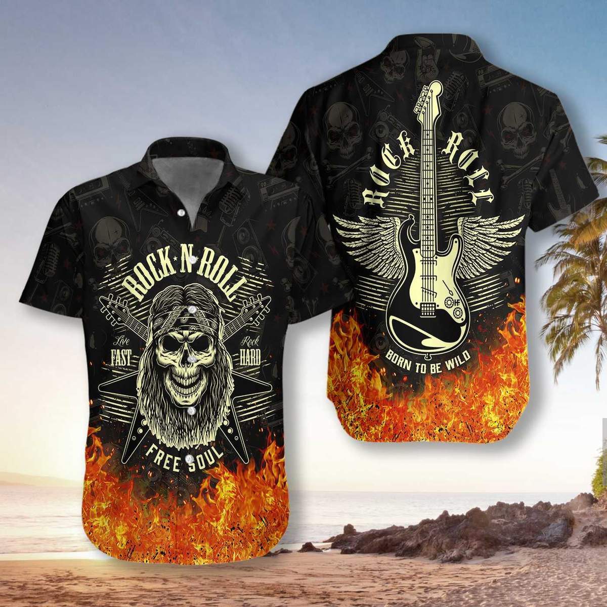 Guitar Born To Be Wild Hawaiian Shirt Pre10823