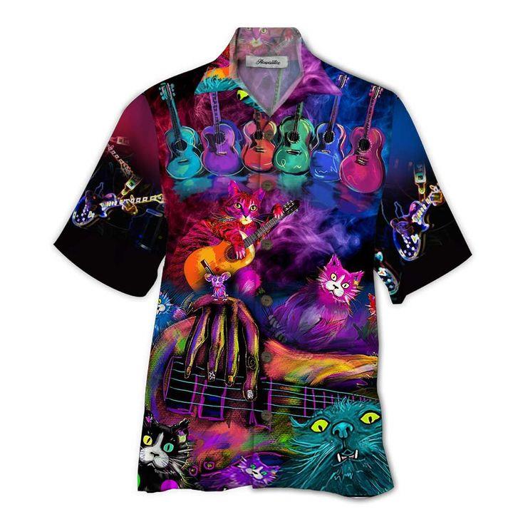 Guitar Cat Hawaiian Shirt Pre11354