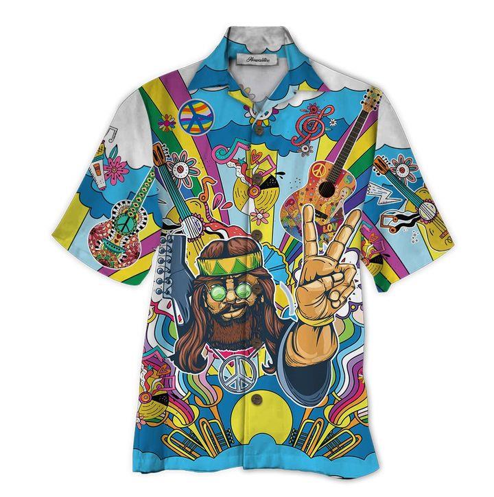 Guitar Hippie Hawaiian Shirt Pre11353 1 » Cool Gifts for You - Mfamilygift Guitar Hippie Hawaiian Shirt Pre11353 1