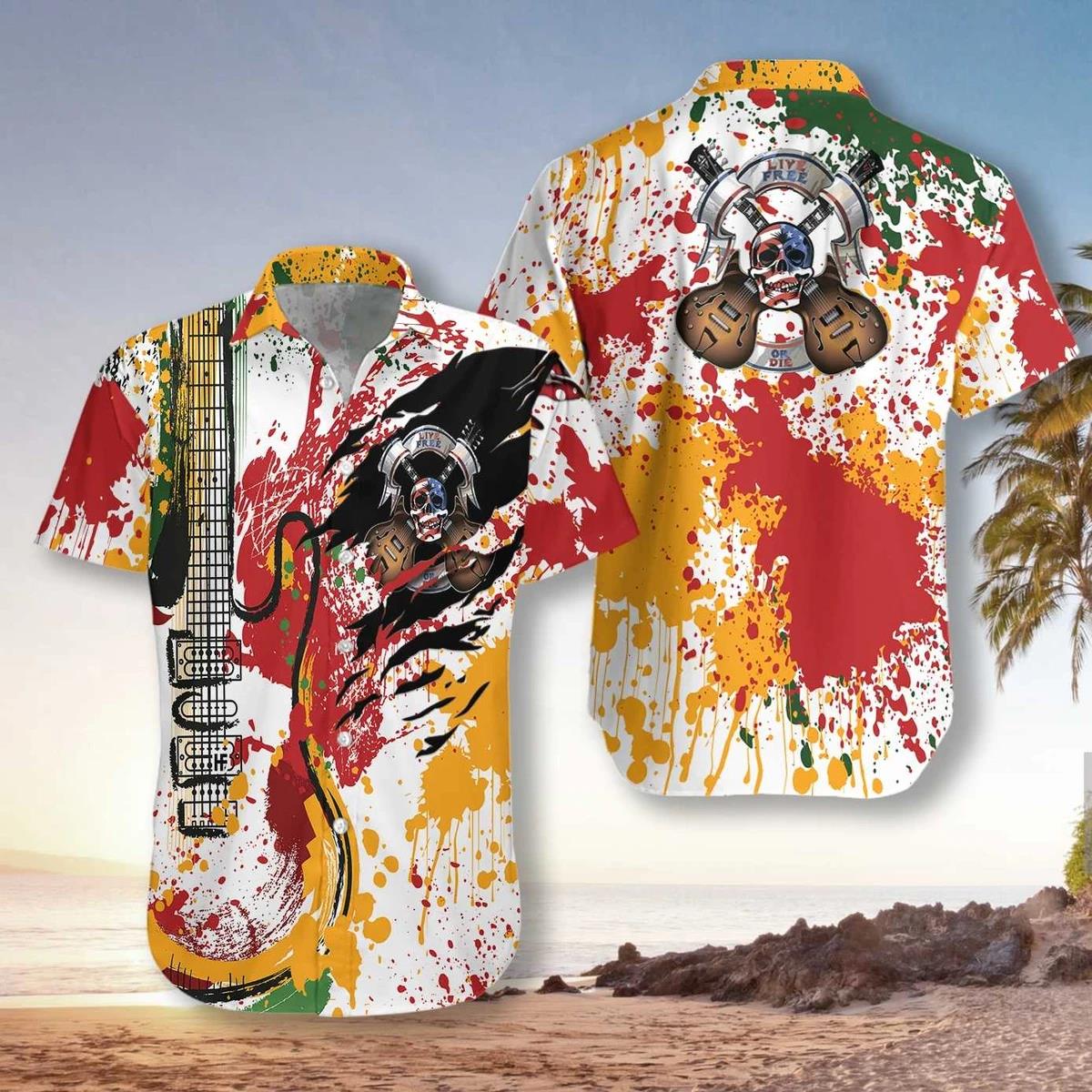 Guitar Live Free Or Die Unisex Hawaiian Shirt Pre13060 Guitar Live Free Or Die Unisex Hawaiian Shirt Pre13060
