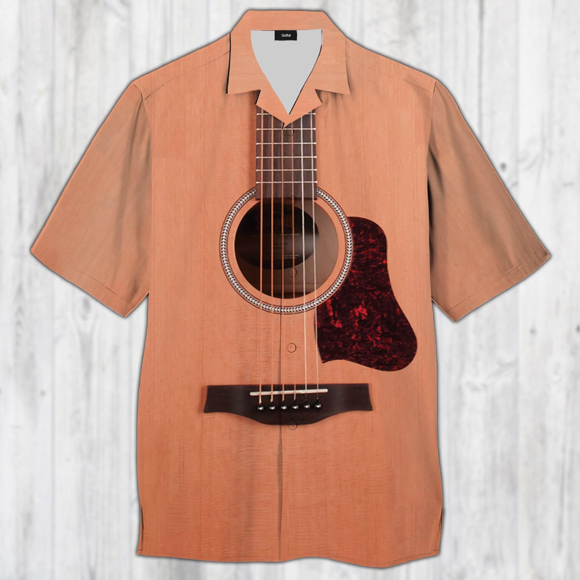 Guitar Mahogany Hawaiian Shirt Pre13028