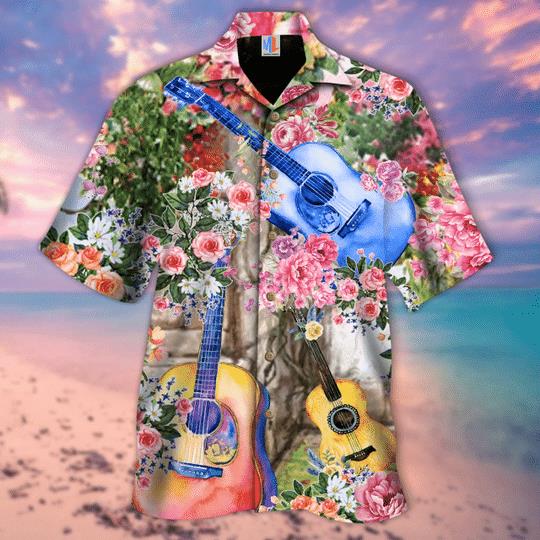 Guitar Melody And Rose Garden Hawaiian Shirt Pre11544