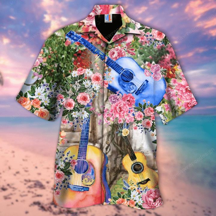 Guitar Melody And Rose Garden Hawaiian Shirt Pre13031