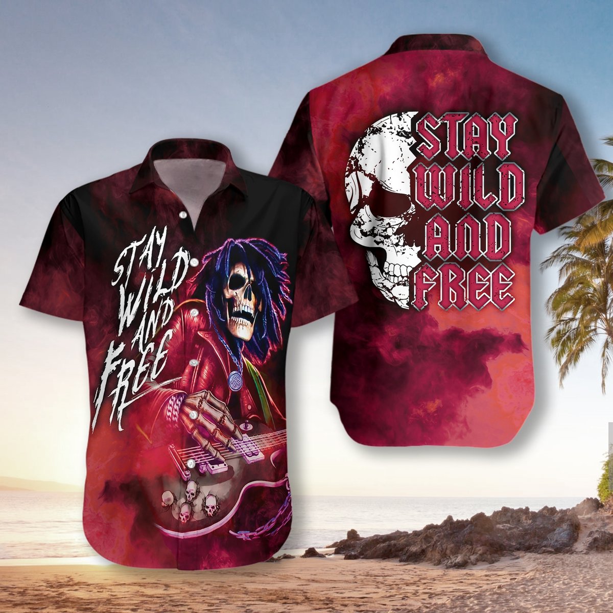 Guitar Stay Wild And Free Hawaiian Shirt Pre11845