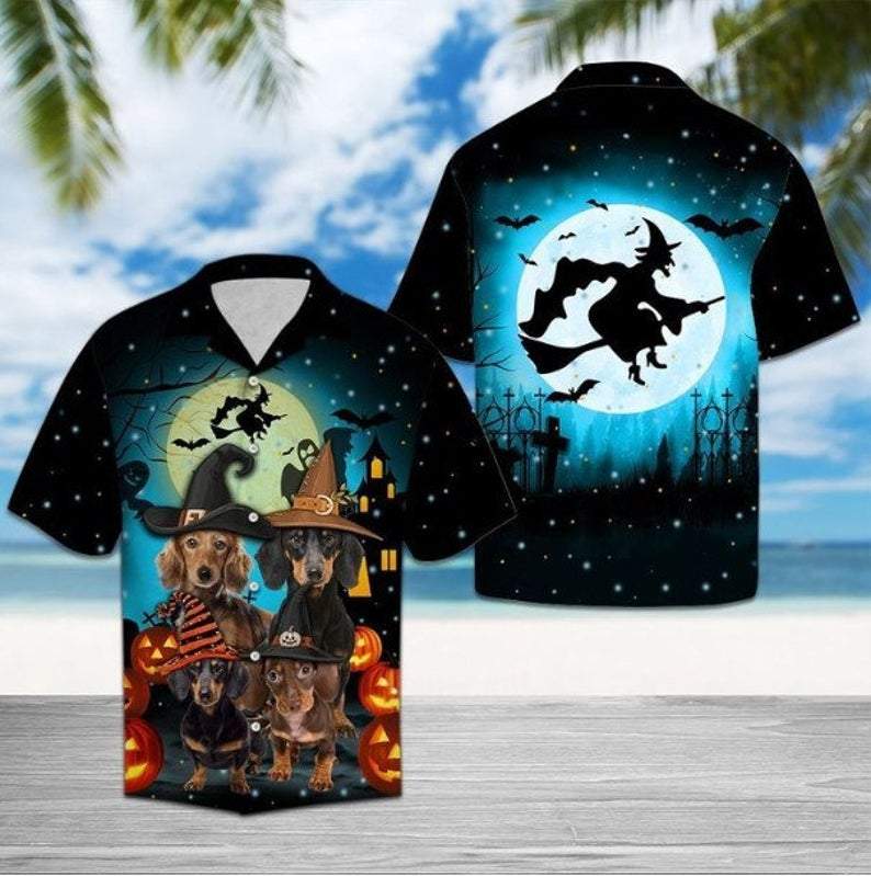 Halloween Dachshund Family Hawaiian Shirt Pre13019 Halloween Dachshund Family Hawaiian Shirt Pre13019