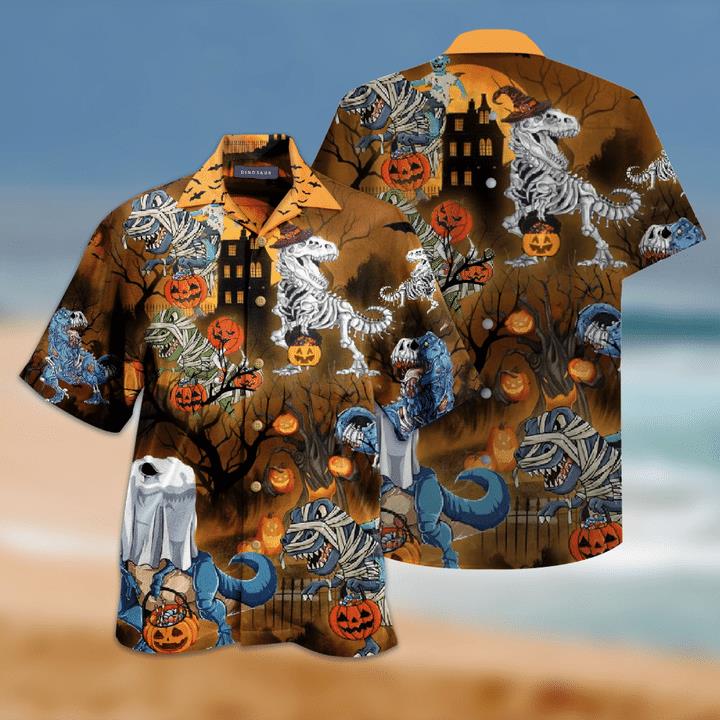 Halloween Dinosaur Hawaiian Shirt Pre13017