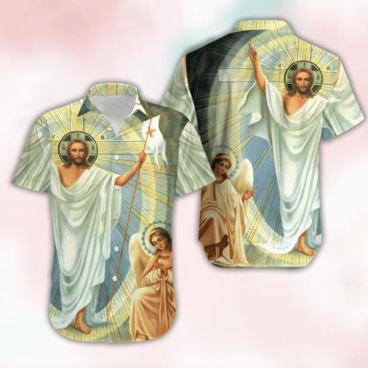 Happy Easter Sunday Jesus Is Risen Christians Hawaiian Shirt Pre13011 Happy Easter Sunday Jesus Is Risen Christians Hawaiian Shirt Pre13011