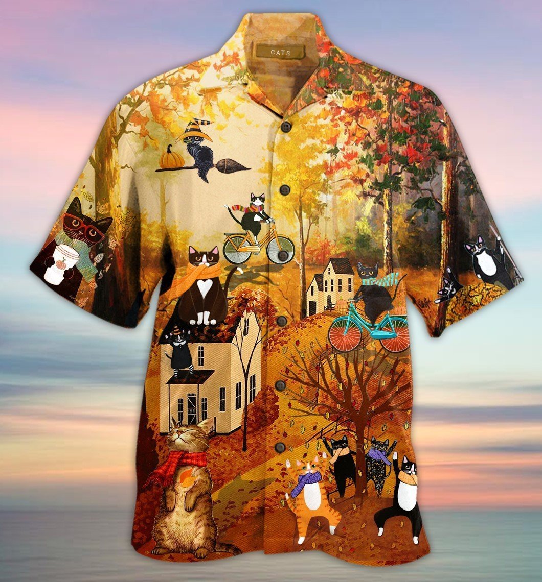 Happy Fall Yall Cats Hawaiian Shirt Pre12967
