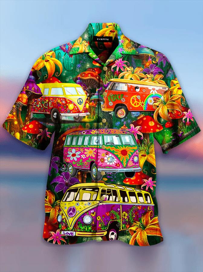Happy Hippie Camping Hawaiian Shirt Pre12947