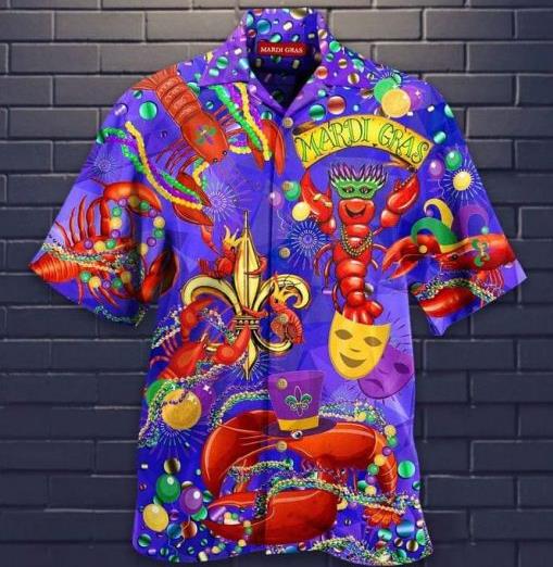 Happy Mardi Gras Shrimps Hawaiian Shirt Pre11646 Happy Mardi Gras Shrimps Hawaiian Shirt Pre11646