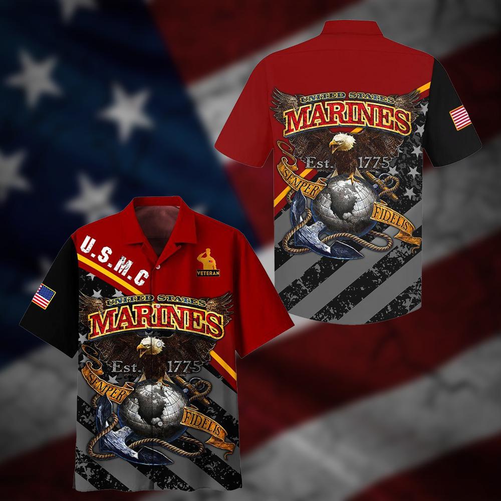 Happy Memorial Day Marines Veteran Hawaiian Shirt Pre10169