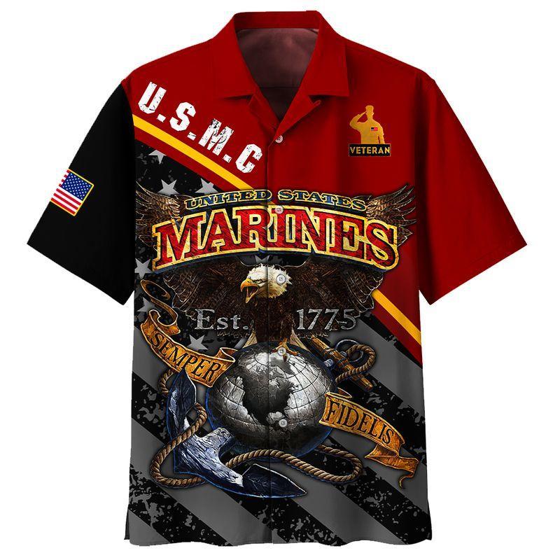 Happy Memorial Day Marines Veteran Hawaiian Shirt Pre10169 1 » Cool Gifts for You - Mfamilygift Happy Memorial Day Marines Veteran Hawaiian Shirt Pre10169 1