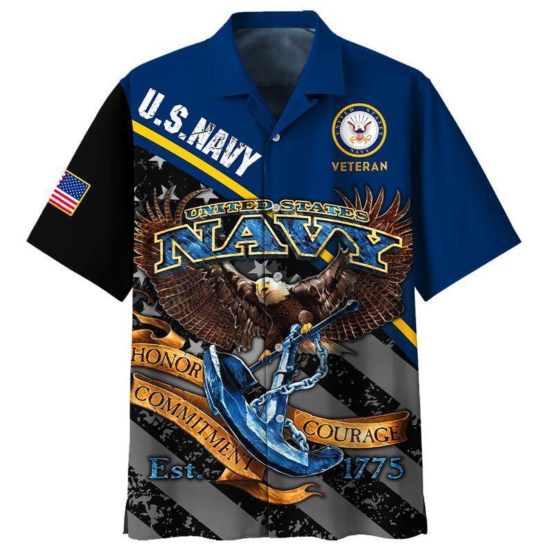 Happy Memorial Day Navy Veteran Hawaiian Shirt Pre10167