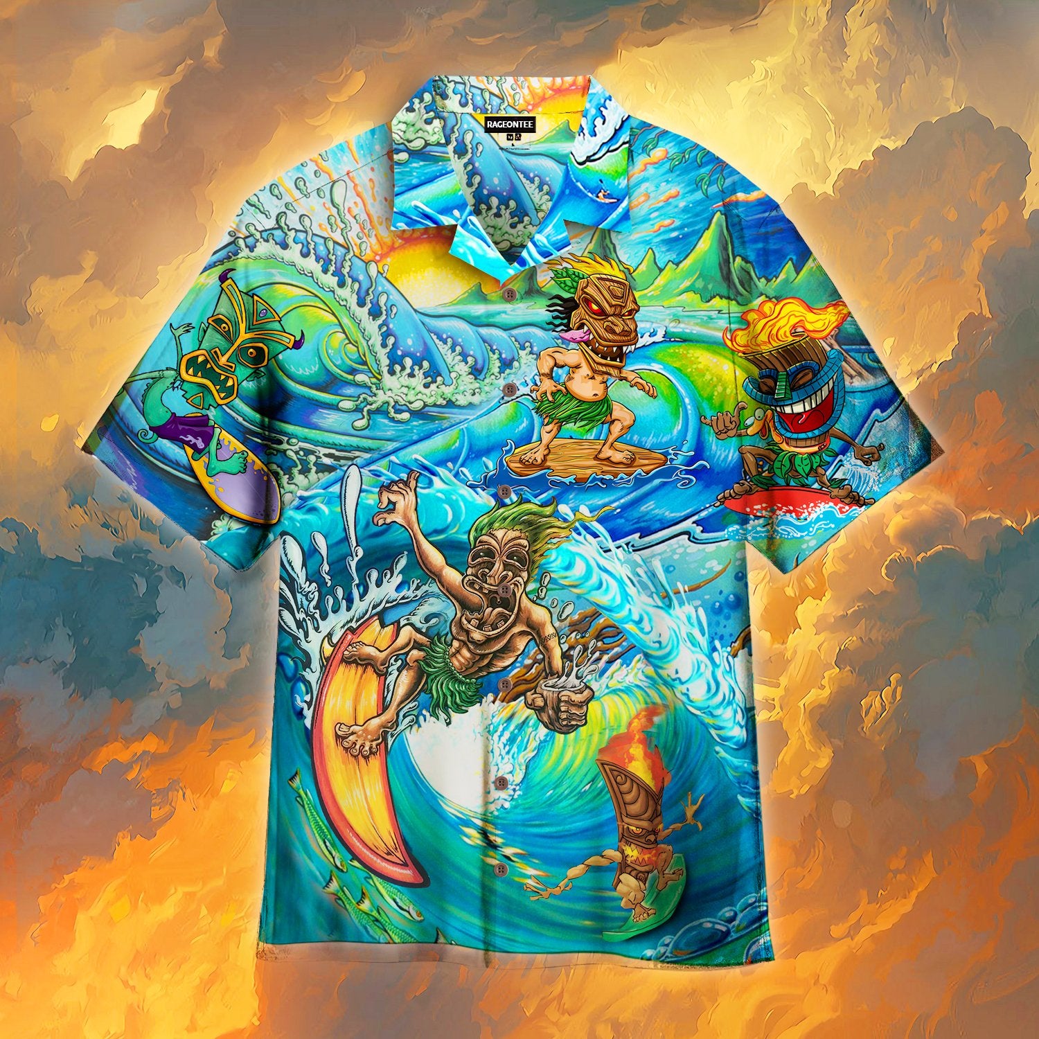 Happy Surfing Day With Tiki Bar Hawaiian Shirt Pre11427 Happy Surfing Day With Tiki Bar Hawaiian Shirt Pre11427