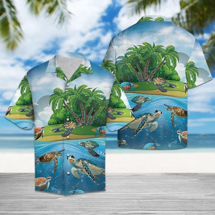 Happy Turtle Hawaiian Shirt Pre10596