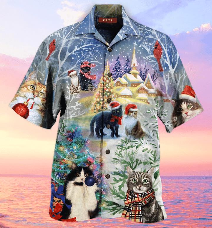 Have A Purry Purry Christmas Cat Hawaiian Shirt Pre12956