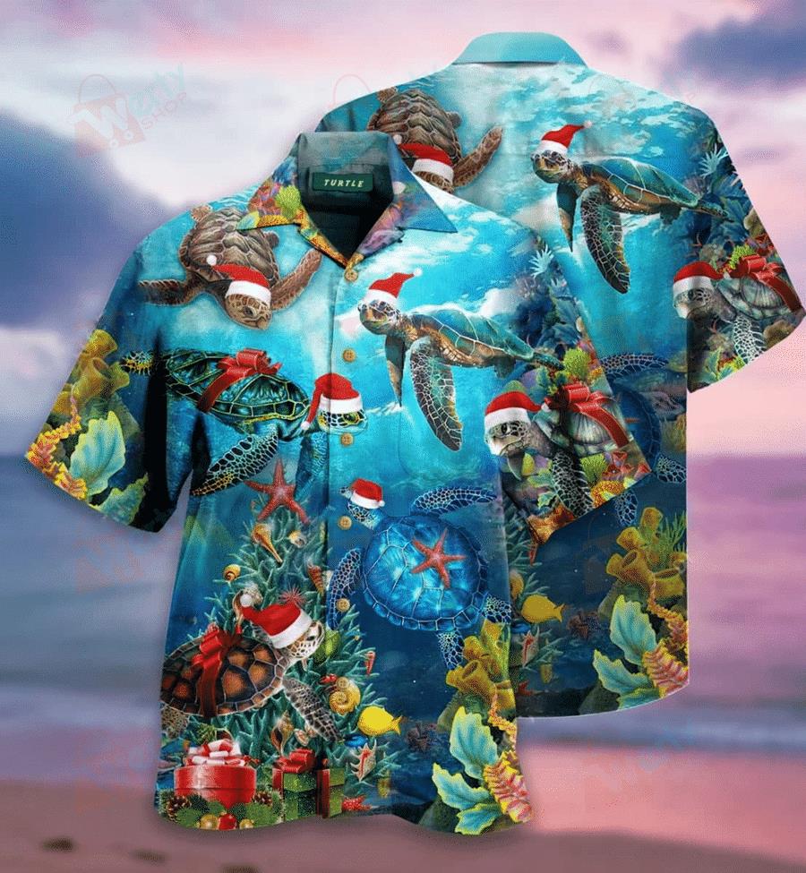 Have A Turtley Awesome Christmas Hawaiian Shirt Pre12960